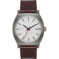 Zegarek kwarcowy "Time Teller" w kolorze brązowo-srebrno-białym. Brązowe, analogowe zegarki męskie marki Nixon, ze stali. W wyprzedaży za 159,95 zł.