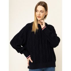 Sweter TOMMY HILFIGER Th Essential Knot WW0WW26532. Niebieskie swetry damskie TOMMY HILFIGER, l, bez wzorów, z bawełny, klasyczne, bez rękawów, bez kaptura. W wyprzedaży za 489,00 zł.