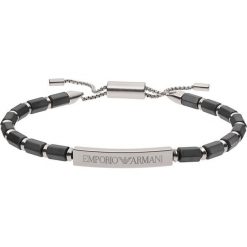 Emporio Armani - Bransoletka. Szare bransoletki męskie Emporio Armani, ze stali. Za 389,90 zł.