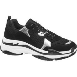 Sneakersy damskie Graceland czarne. Czarne sneakersy damskie marki Graceland, z materiału. Za 119,90 zł.