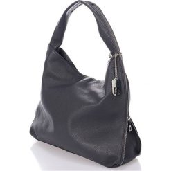 Torebki klasyczne damskie: Skórzana torebka w kolorze ciemnoszarym – 40 x 30 x 13 cm