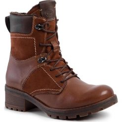 Trapery TAMARIS - 1-25241-23 Maroon 339. Pomarańczowe trapery damskie Tamaris, ze skóry ekologicznej, bez obcasa, bez zapięcia. W wyprzedaży za 239,00 zł.