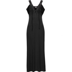 Sukienka cold-shoulder ze sznurowaniem bonprix czarny. Czarne sukienki damskie bonprix, bez wzorów, z dekoltem w serek, bez rękawów. Za 149,99 zł.