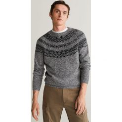 Mango Man - Sweter Banda. Szare swetry męskie Mango Man, s, bez wzorów, z bawełny, z okrągłym kołnierzem, bez kaptura. W wyprzedaży za 129,90 zł.