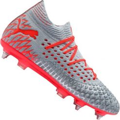 Buty piłkarskie Puma Future 4.1 Netfit Mx Sg M 105676-01. Szare buty sportowe męskie Puma, na jesień, z dzianiny, na sznurówki, do piłki nożnej. W wyprzedaży za 769,00 zł.