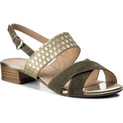 Sandały CAPRICE - 9-28103-20 Khaki Multi 731. Żółte klapki damskie marki Caprice, bez wzorów, z zamszu, bez obcasa, na obcasie. W wyprzedaży za 189,00 zł.