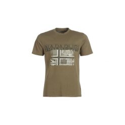 T-shirty z krótkim rękawem Napapijri SAWY. Zielone t-shirty męskie Napapijri, s, bez wzorów, bez kołnierzyka, krótkie. Za 151,20 zł.