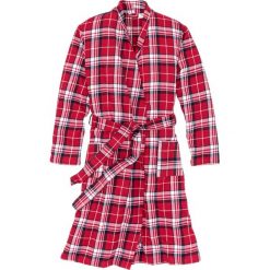 Szlafrok flanelowy bonprix czerwono-niebiesko-biały w kratę. Czerwone szlafroki damskie marki bonprix. Za 109,99 zł.