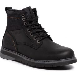 Trapery BIG STAR - EE274007 Black. Czarne trapery damskie BIG STAR, ze skóry, retro, bez obcasa, bez zapięcia. W wyprzedaży za 219,00 zł.