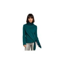 Bluzy Be B085 Bluza z wiązaniem na boku. Zielone bluzy damskie marki BE, s, bez wzorów, bez rękawów, bez kaptura. Za 119,00 zł.