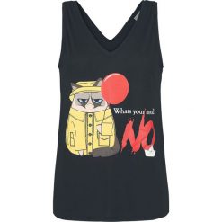 Grumpy Cat Whats your mood? NO Top damski czarny. Czarne bluzki damskie nietoperze Grumpy Cat, s, z nadrukiem, z dekoltem na plecach. Za 89,90 zł.