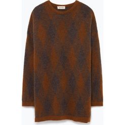 Sweter "Wixtonchurch" w kolorze czerwonobrązowo-szarym. Czerwone swetry damskie American Vintage, m, bez wzorów, z wełny, z długim rękawem, długie, bez kaptura. W wyprzedaży za 255,95 zł.