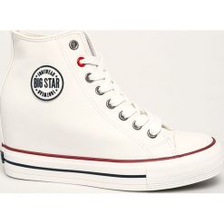 Big Star - Trampki. Białe trampki i tenisówki damskie BIG STAR, bez wzorów, z gumy, na sznurówki. W wyprzedaży za 79,90 zł.