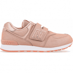New Balance YV574KA. Różowe buciki niemowlęce marki New Balance, z materiału, bez zapięcia. W wyprzedaży za 189,99 zł.