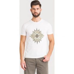 T-SHIRT Trussardi Jeans. Białe t-shirty męskie Trussardi Jeans, s, bez wzorów, z bawełny, z okrągłym kołnierzem. Za 195,30 zł.