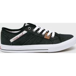 Cross Jeans - Tenisówki. Czarne trampki męskie Cross Jeans, bez wzorów, z jeansu, na sznurówki. W wyprzedaży za 69,90 zł.