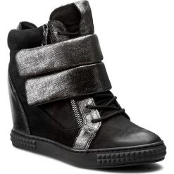 Sneakersy CARINII - B3781/N 360-000-PSK-B88. Czarne półbuty damskie Carinii, na co dzień, bez wzorów, ze skóry, bez obcasa, na koturnie, bez zapięcia. W wyprzedaży za 239,00 zł.
