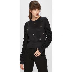 Guess Jeans - Bluza. Białe bluzy damskie Guess Jeans, s, z nadrukiem, z elastanu, bez rękawów, bez kaptura. W wyprzedaży za 249,90 zł.