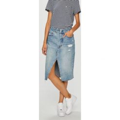 Levi's - Spódnica. Niebieskie spódniczki damskie jeansowe marki Levi's®, s, z podwyższonym stanem, midi. Za 239,90 zł.
