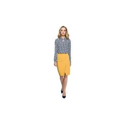 Spódnice krótkie Style S127 Spódnica z zakładką na spodzie - żółta. Żółte spódniczki damskie Style, s, bez wzorów, krótkie, mini. Za 89,00 zł.