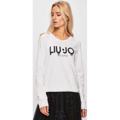 Liu Jo - Bluza. Białe bluzy damskie Liu Jo, s, z nadrukiem, z elastanu, bez rękawów, bez kaptura. W wyprzedaży za 299,90 zł.
