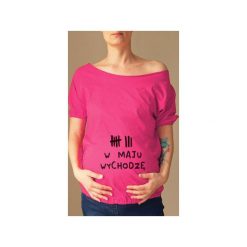 Różowy ciążowy oversize tshirt wychodzę w s-xxl. Różowe t-shirty damskie One mug a day, s, z nadrukiem, z bawełny, bez kołnierzyka, z krótkim rękawem. Za 71,20 zł.