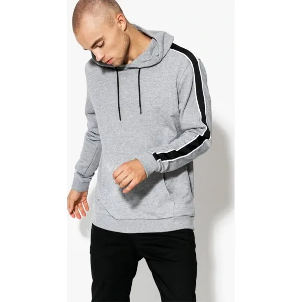 Confront Bluza Stripe , szary, rozmiar XL. Szare bluzy męskie Confront, xl, w paski, z bawełny, eleganckie, z kapturem, bez rękawów, bez kaptura. W wyprzedaży za 69,99 zł.