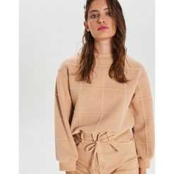 Bluza w kratę - Beżowy. Brązowe bluzy damskie Cropp, s, bez wzorów, bez rękawów, bez kaptura. W wyprzedaży za 29,99 zł.
