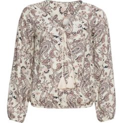 Tunika bonprix w deseń "paisley". Białe tuniki damskie marki bonprix, bez wzorów, bez kołnierzyka, bez rękawów. Za 99,99 zł.