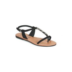 Sandały LPB Shoes PEPITA. Czarne sandały damskie marki LPB Shoes, bez wzorów, bez obcasa, bez zapięcia. Za 129,00 zł.