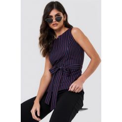 Paski damskie: Trendyol Top w paski z rozcięciem – Black,Multicolor