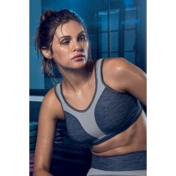 Biustonosz sportowy Freya Force TTE. Szare biustonosze sportowe damskie Freya, z haftami, ze skóry, tenisowe. Za 227,99 zł.