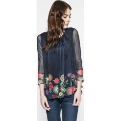 Desigual - Bluzka Rachel. Niebieskie bluzki damskie Desigual, s, bez wzorów, z elastanu, bez kołnierzyka, bez rękawów. W wyprzedaży za 159,90 zł.