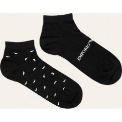 Emporio Armani - Stopki (2-pack). Czarne skarpetki męskie Emporio Armani, bez wzorów, z elastanu. Za 79,90 zł.