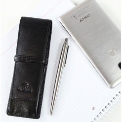KRENIG Classic 12032 czarne skórzane etui na długopisy - Czarny. Czarne etui męskie Krenig, ze skóry. Za 69,99 zł.