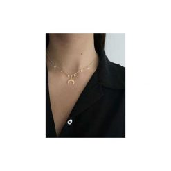 Srebrny naszyjnik choker księżyc z białymi cyrkoniami. Szare naszyjniki damskie Atdiament, srebrne. Za 109,00 zł.