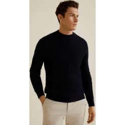 Mango Man - Sweter Zeus. Szare swetry klasyczne męskie Mango Man, l, z dzianiny, z okrągłym kołnierzem. Za 199,90 zł.