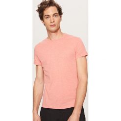 Melanżowy T-shirt BASIC - Pomarańczo. Różowe t-shirty męskie Reserved, m. Za 19,99 zł.