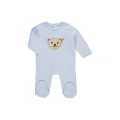 Steiff Boys Baby Śpioszki baby blue - niebieski. Niebieskie śpiochy niemowlęce marki Steiff, bez wzorów, z bawełny. Za 109,00 zł.