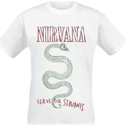 Nirvana Serve the Servants T-Shirt biały. Białe koszulki męskie marki Nirvana, l, bez wzorów, bez kołnierzyka, bez rękawów. Za 74,90 zł.