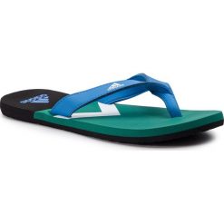 Japonki adidas - Eezay Flip Flop F35025 Trublu/Ftwwht/Actgrn. Niebieskie klapki męskie Adidas, bez wzorów, ze skóry ekologicznej. Za 79,95 zł.