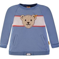 Bluza w kolorze niebieskim. Niebieskie bluzy chłopięce Steiff, z aplikacjami. W wyprzedaży za 77,95 zł.