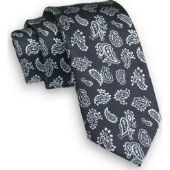 Ciemny Granatowy Krawat -Angelo di Monti- 6 cm, Męski, w Paisley, Łezki KRADM1613. Szare krawaty męskie Angelo di Monti, bez wzorów, eleganckie. Za 25,00 zł.