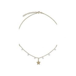 Srebrny pozłacany naszyjnik choker z gwiazdką i cyrkoniami. Żółte naszyjniki damskie marki Atdiament, z cyrkonią, srebrne. Za 109,00 zł.