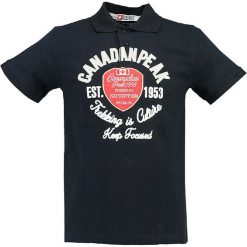 Koszulka polo w kolorze granatowym. Niebieskie koszulki damskie Canadian Peak, m, z nadrukiem, z bawełny, polo, bez rękawów. W wyprzedaży za 98,95 zł.