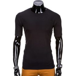 T-shirty męskie: T-SHIRT MĘSKI BEZ NADRUKU S870 – CZARNY