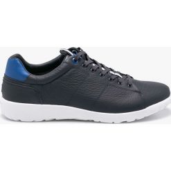 Tommy Hilfiger - Buty. Niebieskie halówki męskie marki TOMMY HILFIGER, ze skóry, na sznurówki. W wyprzedaży za 249,90 zł.