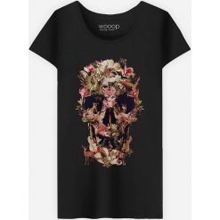 Koszulka "Jungle Skull" w kolorze czarnym. Czarne koszulki damskie Wooop, xs, bez wzorów, z bawełny, z okrągłym kołnierzem. W wyprzedaży za 56,95 zł.