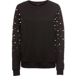 Bluzy damskie: Bluza z perełkami bonprix czarny