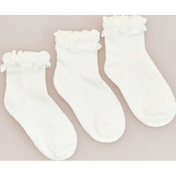 Skarpetki ze strukturalnej dzianiny z bawełną 3 pack - Biały. Białe skarpetki damskie Reserved, bez wzorów, z bawełny. Za 24,99 zł.